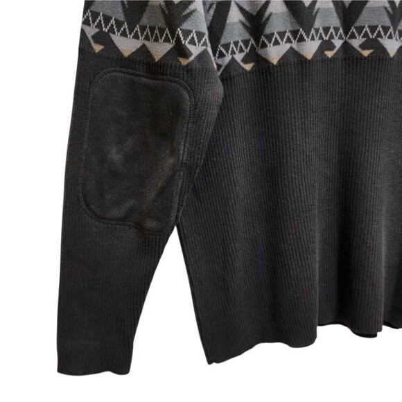 Pendleton Sweater Mens Sz L Gray Cotton Knit 1/4 Zip Lg Slv Elbow Pad Preppy - Picture 5 of 9